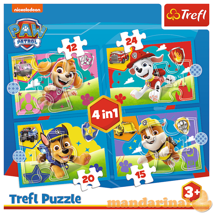 TREFL PAW PATROL 4 dėlionių rinkinys „Šuniukai-patruliai“