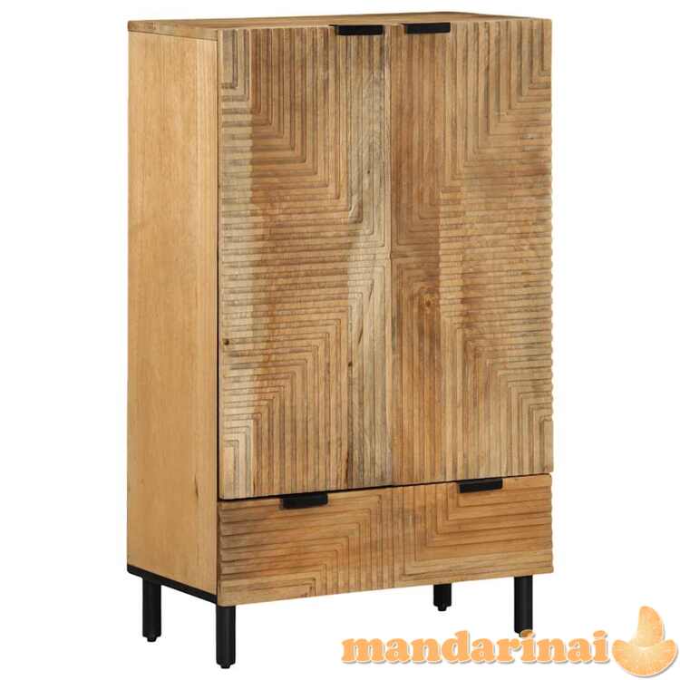 Highboard brown 60x33x100 cm masyvo medžio mango