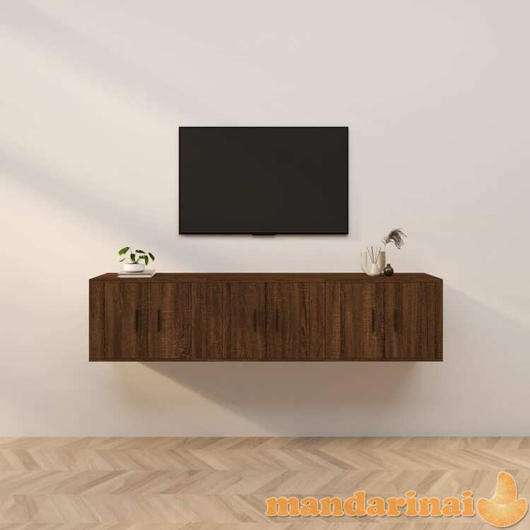 Sieninės tv spintelės, 3vnt., rudos ąžuolo, 57x34,5x40cm