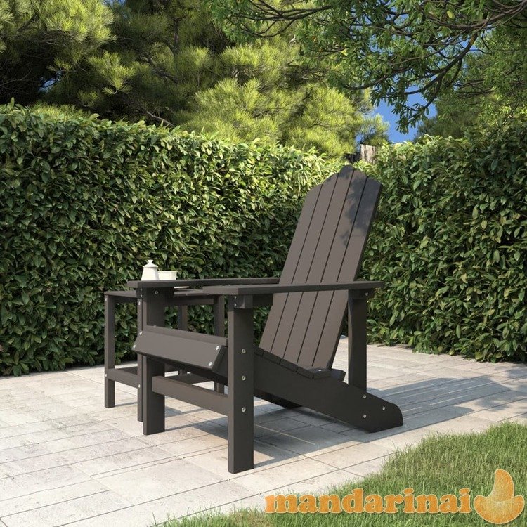 Sodo adirondack kėdė, antracito spalvos, hdpe