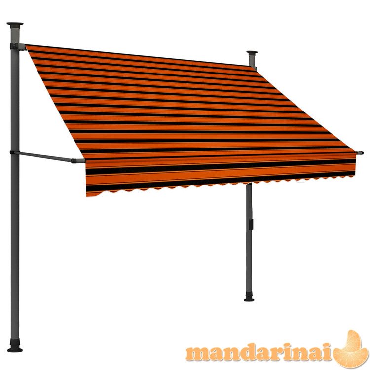 Rankinė ištraukiama markizė su led, oranžinė ir ruda, 200cm