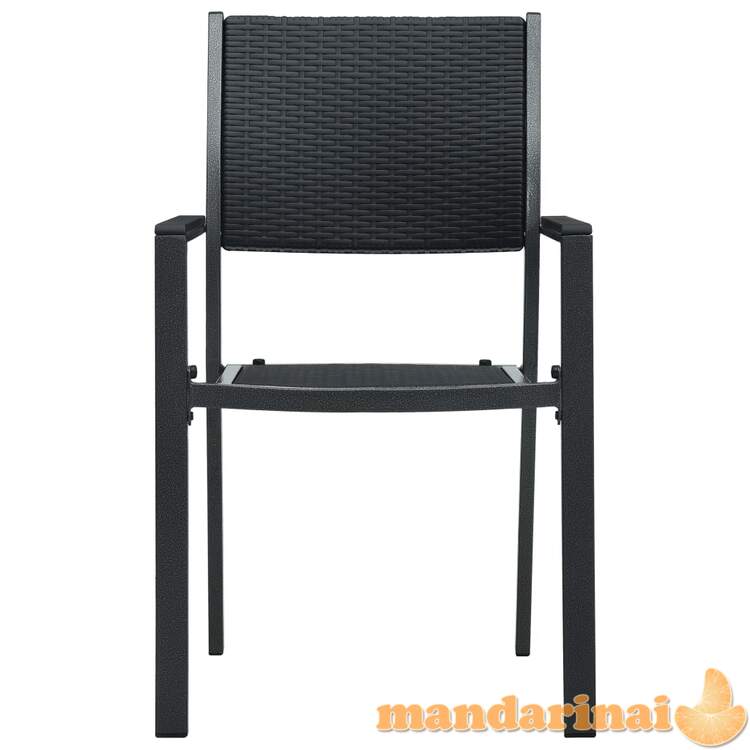 Sodo kėdės, 2vnt., juodos spalvos, plastikas, ratano imitacija