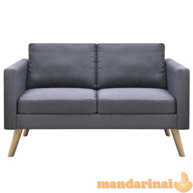 Dvivietė sofa, audinys, tamsiai pilka