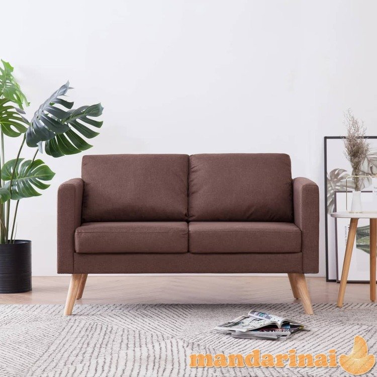 Dvivietė sofa, ruda, audinys