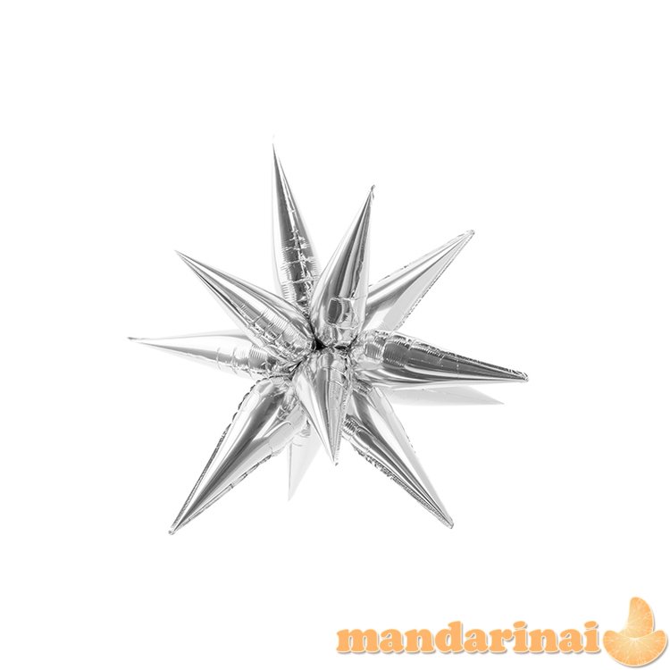 Foil balloon Star 3D, 70cm, silver