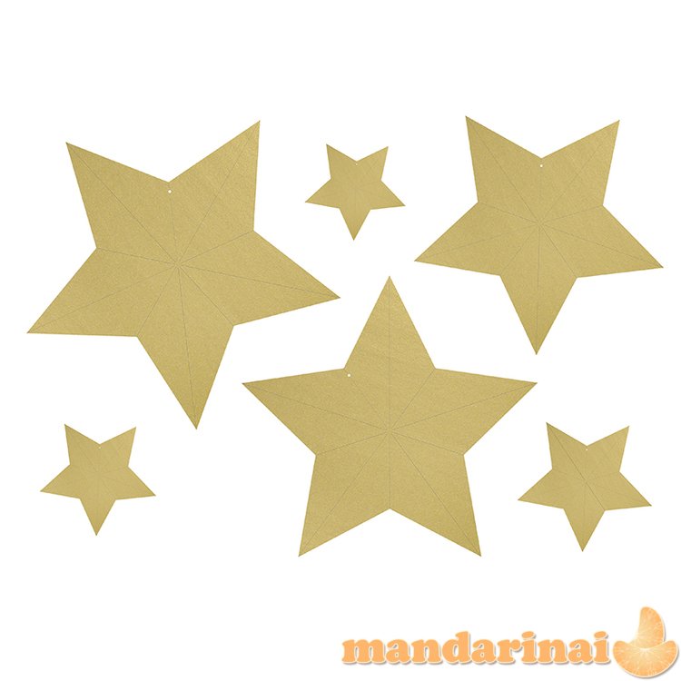 Decoration Stars, gold (1 pkt / 6 pc.)