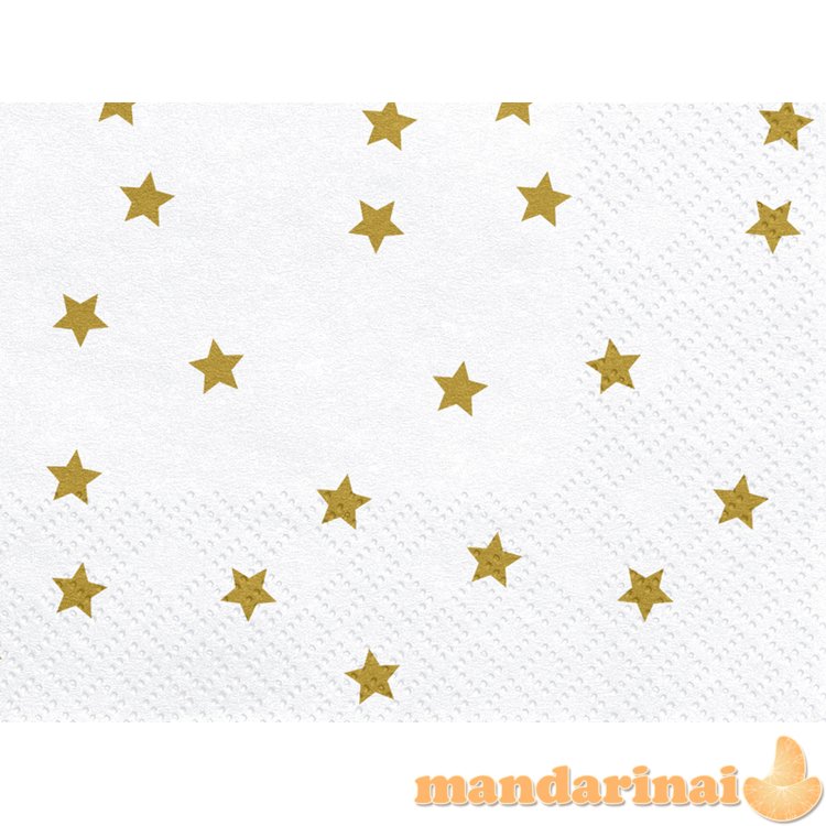 Napkins Stars, gold, 33x33cm (1 pkt / 20 pc.)