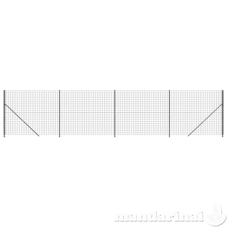 Tinklinė tvora su flanšais, antracito spalvos, 2x10 m