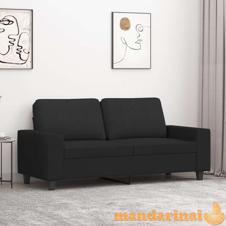 Dvivietė sofa, juodos spalvos, 140cm, audinys