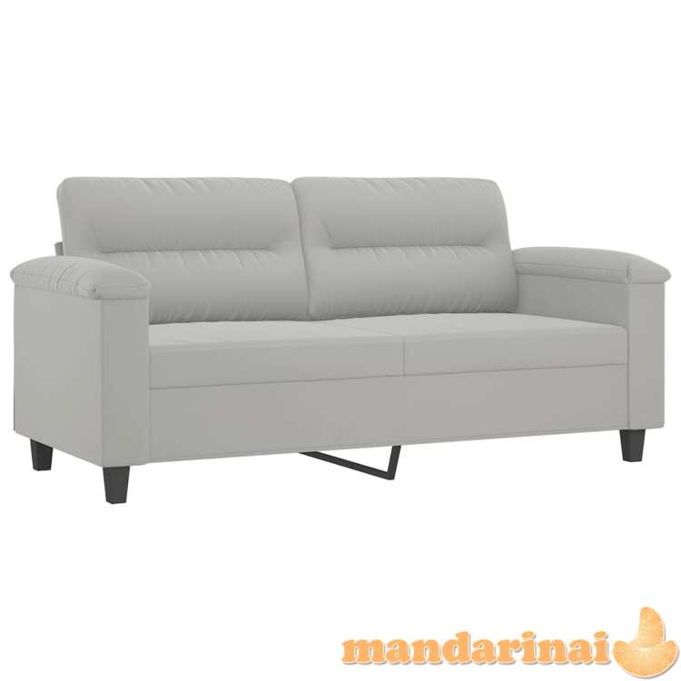 Dvivietė sofa, šviesiai pilka, 140cm, mikropluošto audinys