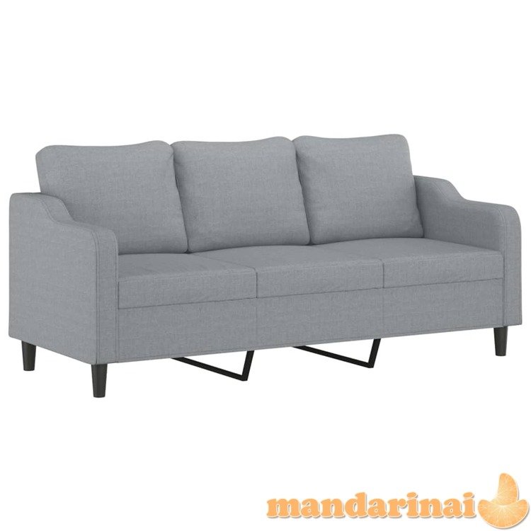 Trivietė sofa, šviesiai pilkos spalvos, 180cm, audinys