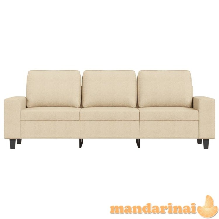 Trivietė sofa, kreminės spalvos, 180cm, audinys