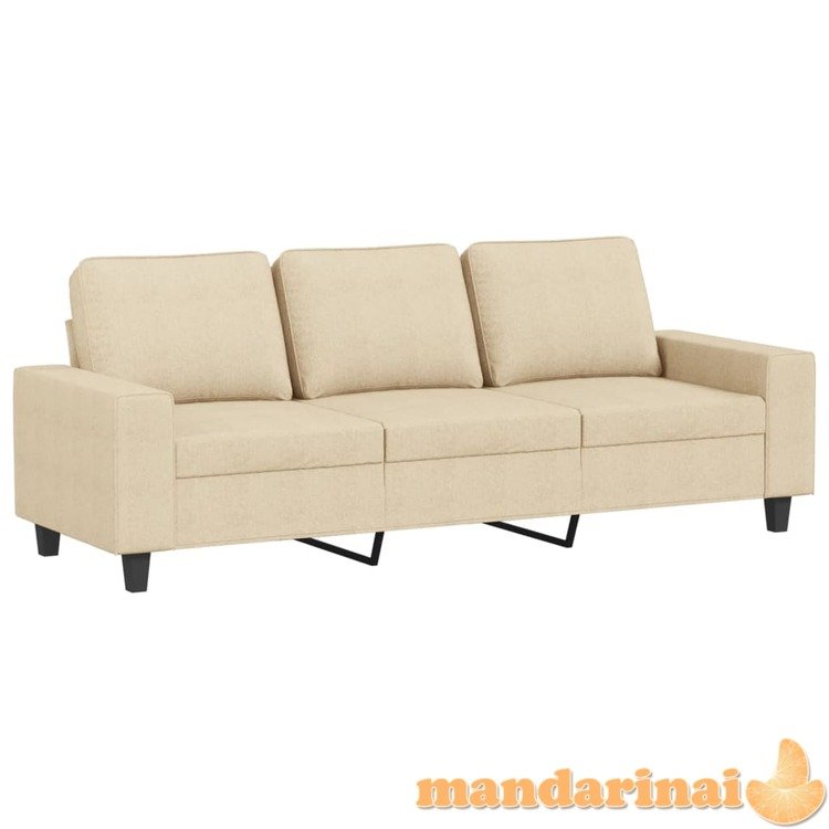 Trivietė sofa, kreminės spalvos, 180cm, audinys