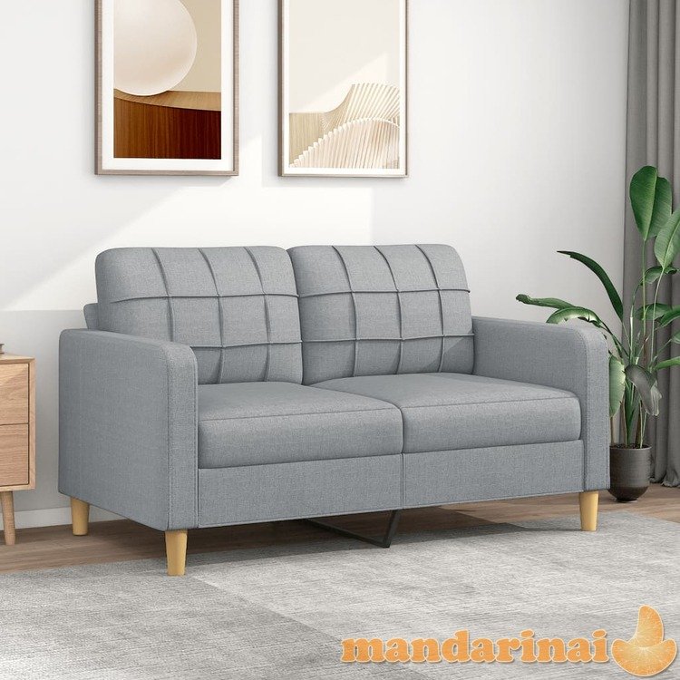 Dvivietė sofa, šviesiai pilkos spalvos, 140cm, audinys