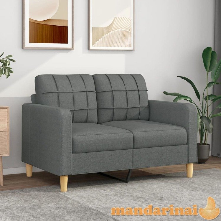 Dvivietė sofa, tamsiai pilkos spalvos, 120cm, audinys