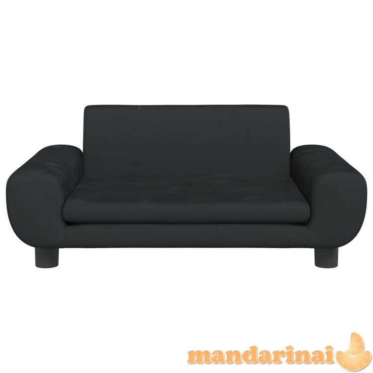 Vaikiška sofa, juodos spalvos, 70x45x33cm, aksomas