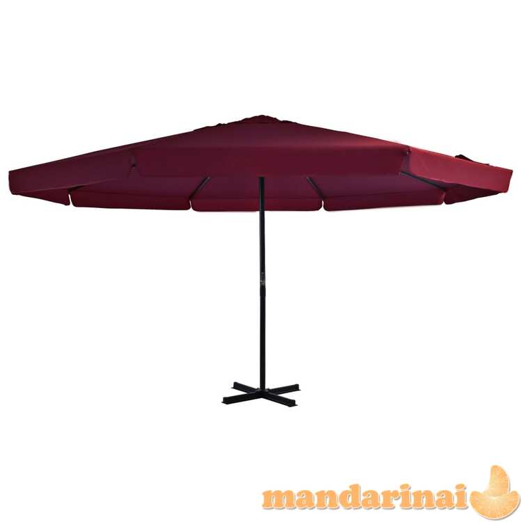 Lauko skėtis su aliuminio stulpu, raudono vyno spalvos, 500 cm