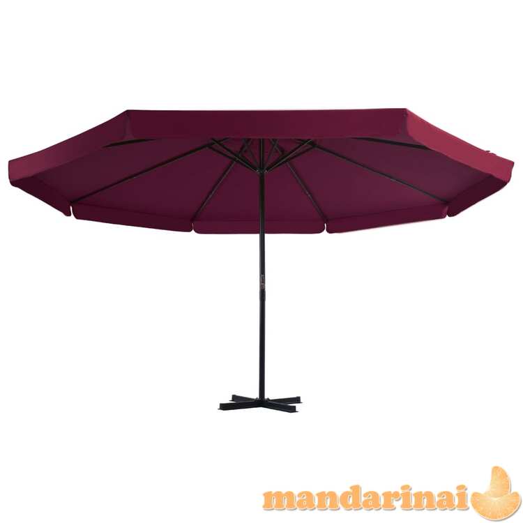 Lauko skėtis su aliuminio stulpu, raudono vyno spalvos, 500 cm