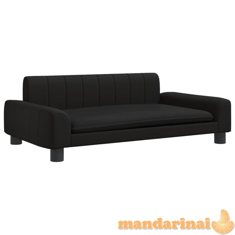 Vaikiška sofa, juodos spalvos, 90x53x30cm, dirbtinė oda