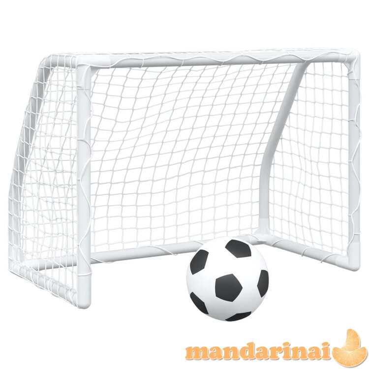 Futbolo vartai su kamuoliu, 2vnt., balti, 64x35x48cm, metalas