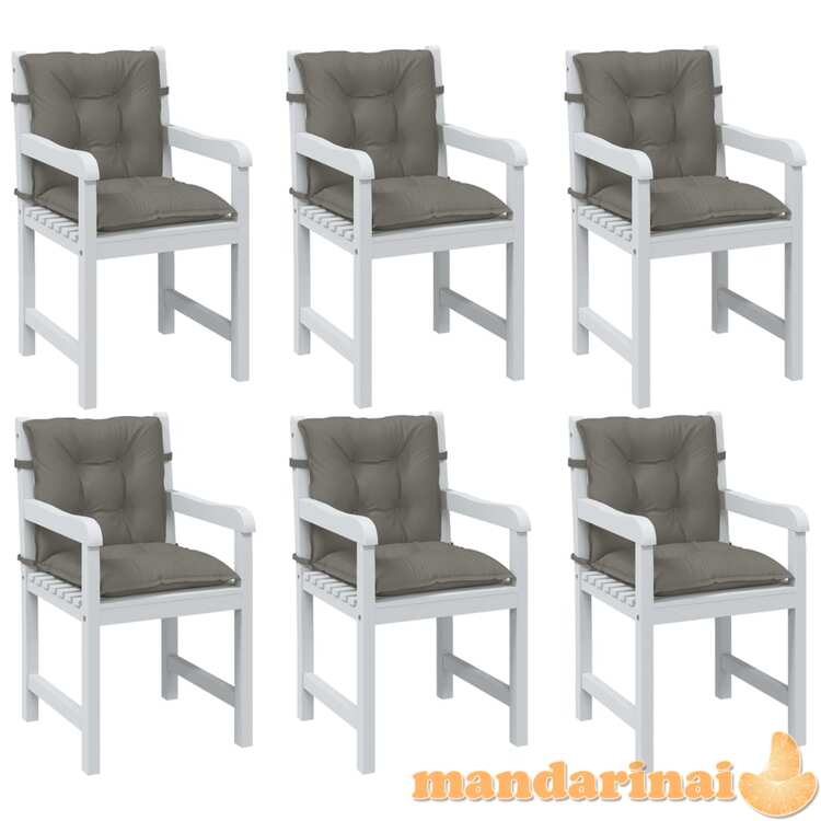 Kėdės pagalvėlės, 6vnt., tamsiai pilkos, 100x50x7cm, audinys