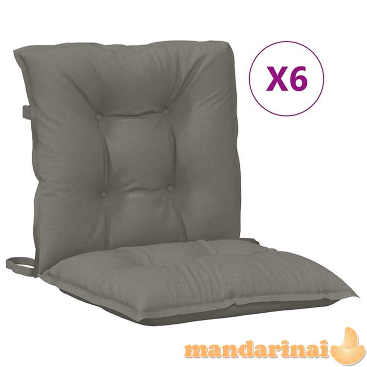 Kėdės pagalvėlės, 6vnt., tamsiai pilkos, 100x50x7cm, audinys