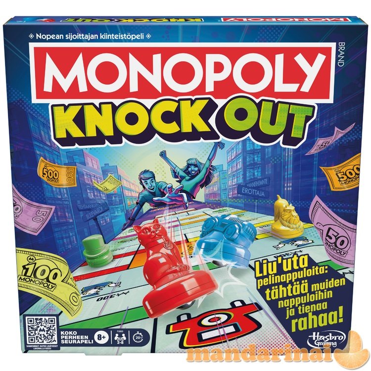 MONOPOLY Stalo žaidimas „Knockout“ (suomių kalba)