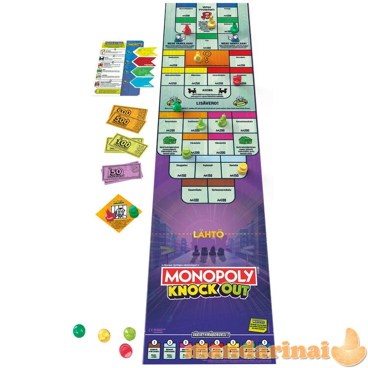 MONOPOLY Stalo žaidimas „Knockout“ (suomių kalba)