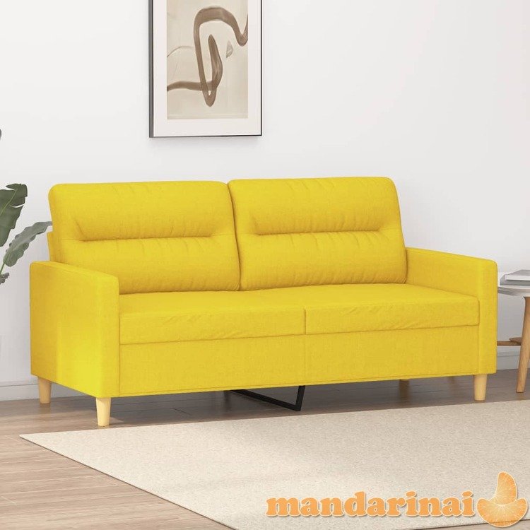 Dvivietė sofa, šviesiai geltonos spalvos, 140cm, audinys