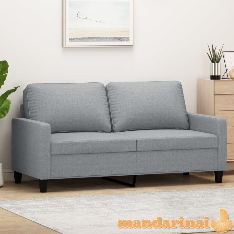 Dvivietė sofa, šviesiai pilkos spalvos, 140cm, audinys