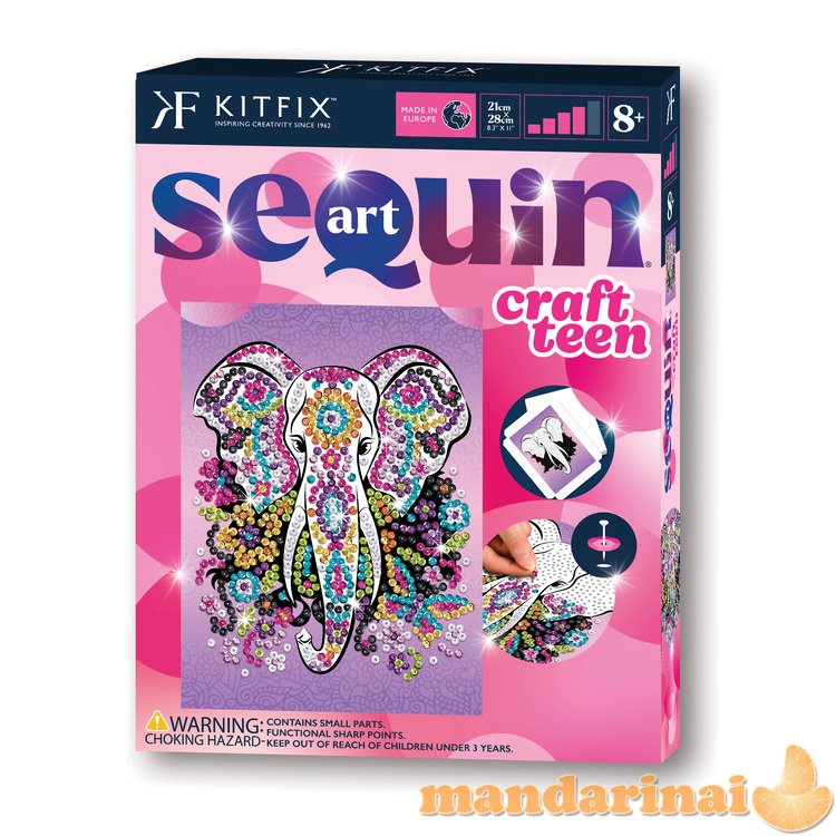 KITFIX DIY „Sequin Art Teen“ rinkinys „Dramblys“