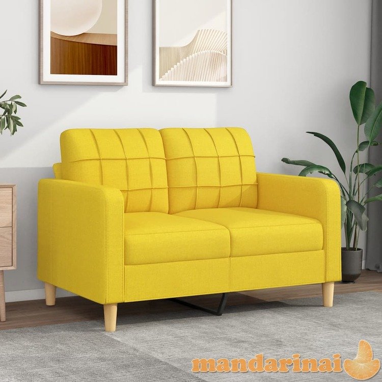 Dvivietė sofa, šviesiai geltonos spalvos, 120cm, audinys