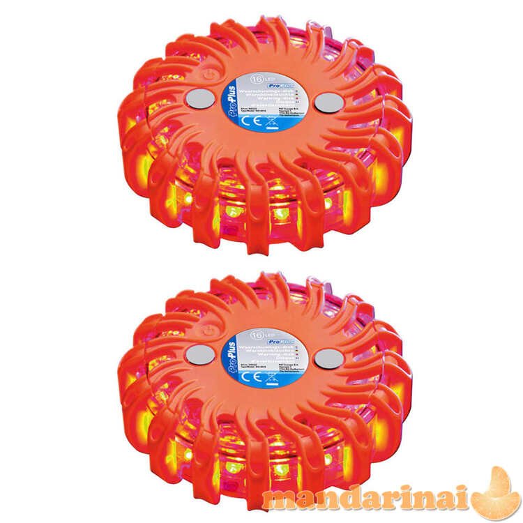 Proplus Įspėjamieji skydai su 16 led lempučių, 2vnt., oranžiniai