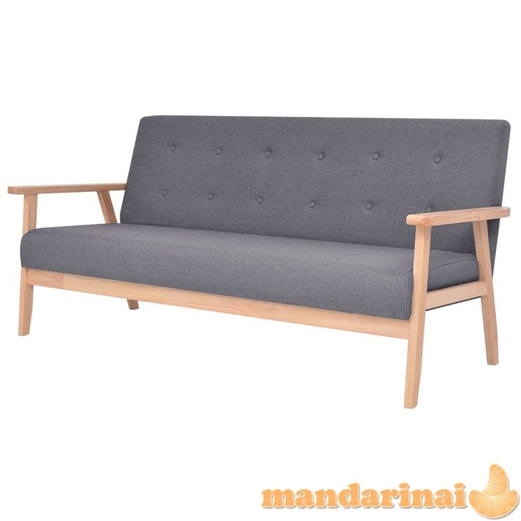 Trivietė sofa, tamsiai pilkos spalvos, audinys