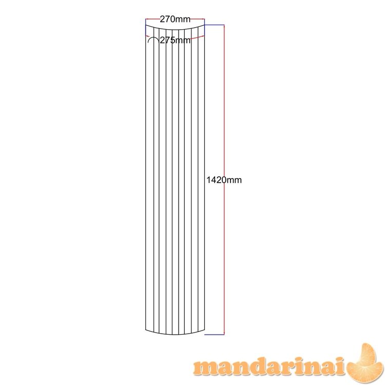 Dušo kabinos šoninis stiklas lenktas 270x1420 (275 mm) dekoras 4.33