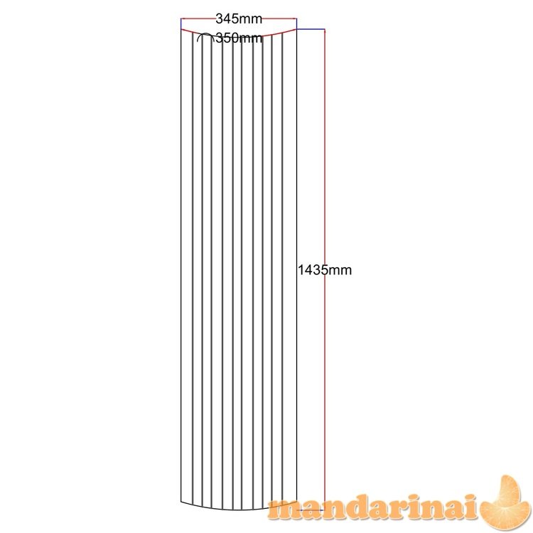 Dušo kabinos šoninis stiklas lenktas 345x1435 (350 mm) skaidrus dekoras 4.36.