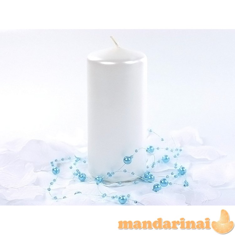 Pillar Candle, metallic, pearl, 12 x 6cm (1 pkt / 6 pc.)