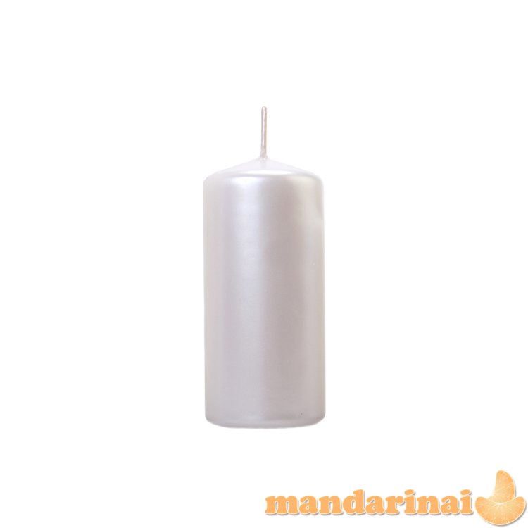 Pillar Candle, metallic, pearl, 12 x 6cm (1 pkt / 6 pc.)