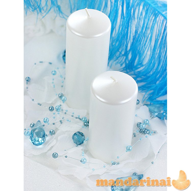 Pillar Candle, metallic, pearl, 12 x 6cm (1 pkt / 6 pc.)