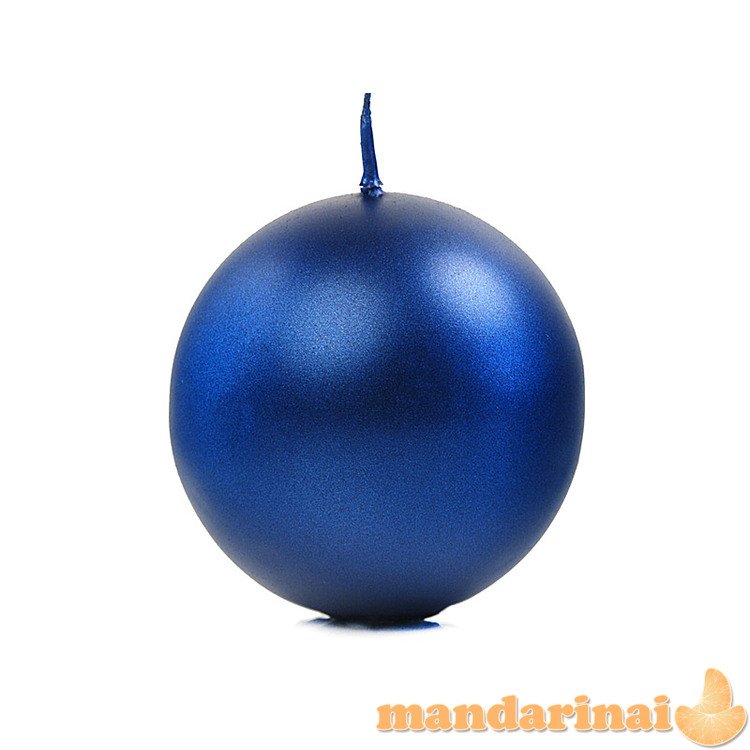 Candle Sphere, metallic, navy blue, 8cm (1 pkt / 6 pc.)