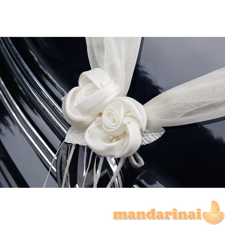 Organza garlands, cream, 1.8m (1 pkt / 2 pc.)