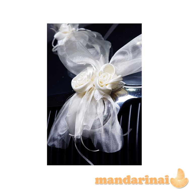 Organza garlands, cream, 1.8m (1 pkt / 2 pc.)