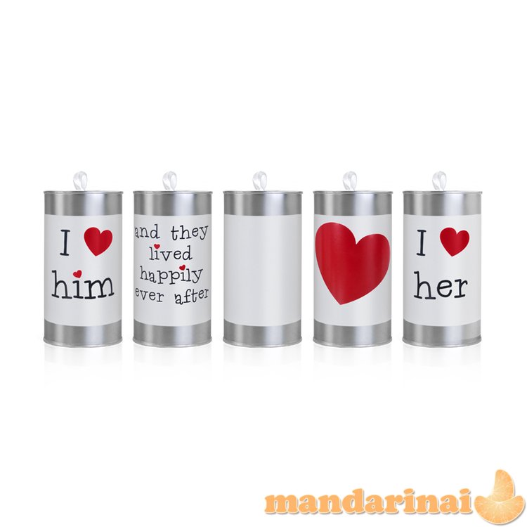 Wedding cans, 14 x 7cm (1 pkt / 5 pc.)