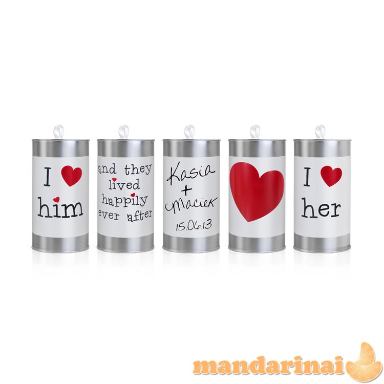 Wedding cans, 14 x 7cm (1 pkt / 5 pc.)