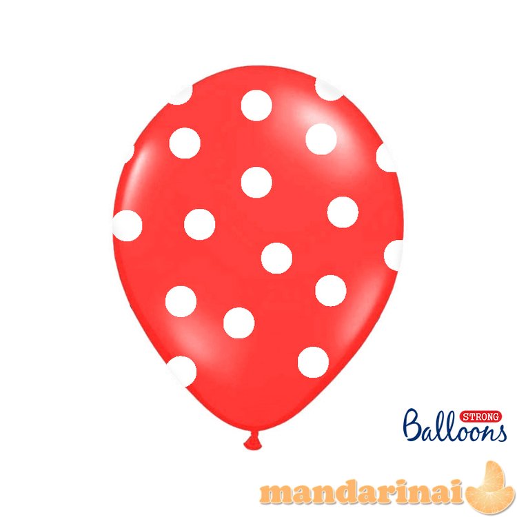 Balloons 30cm, Dots, Pastel Poppy Red (1 pkt / 50 pc.)