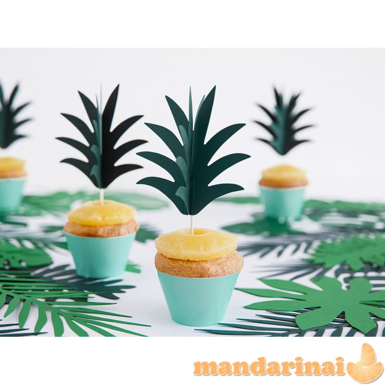 Cupcake toppers Aloha - Pineapple (1 pkt / 6 pc.)