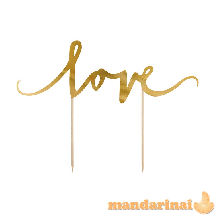 Cake topper Love, gold, 17cm