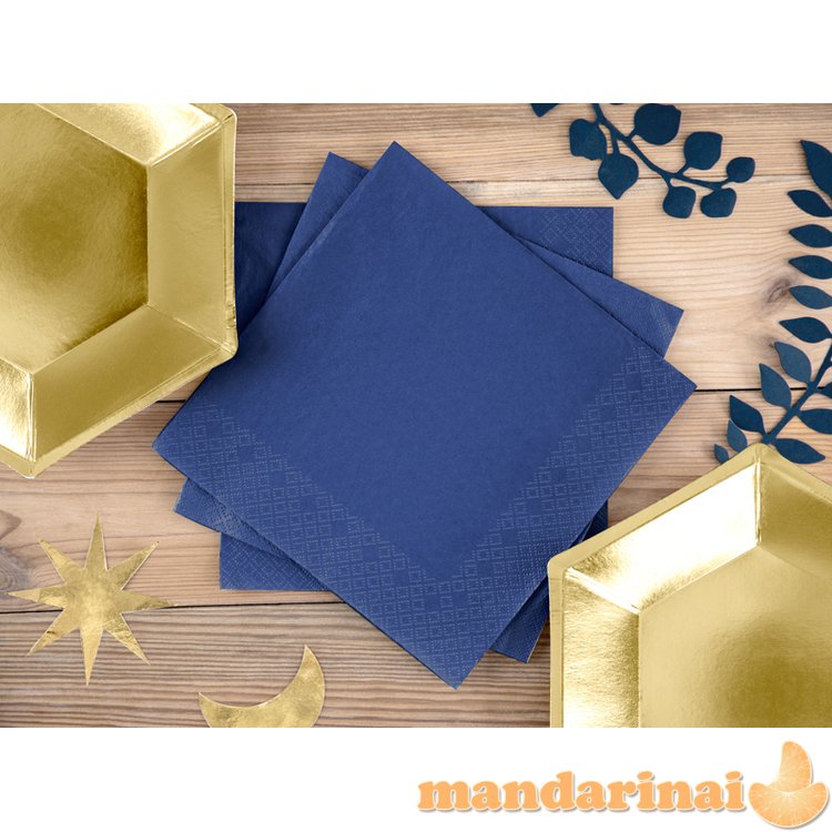 Napkins, 3 layers, navy blue, 33x33cm (1 pkt / 20 pc.)