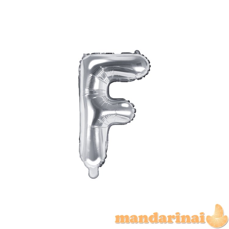 Foil Balloon Letter F , 35cm, silver