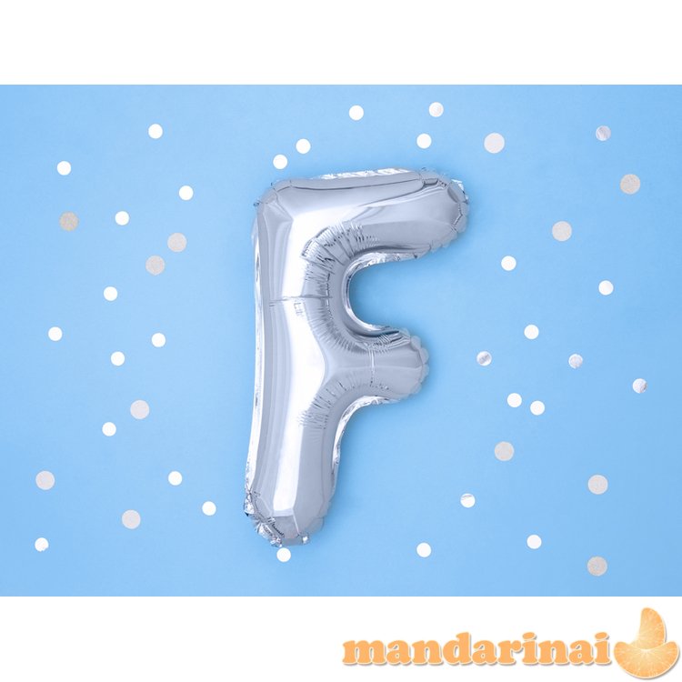 Foil Balloon Letter F , 35cm, silver